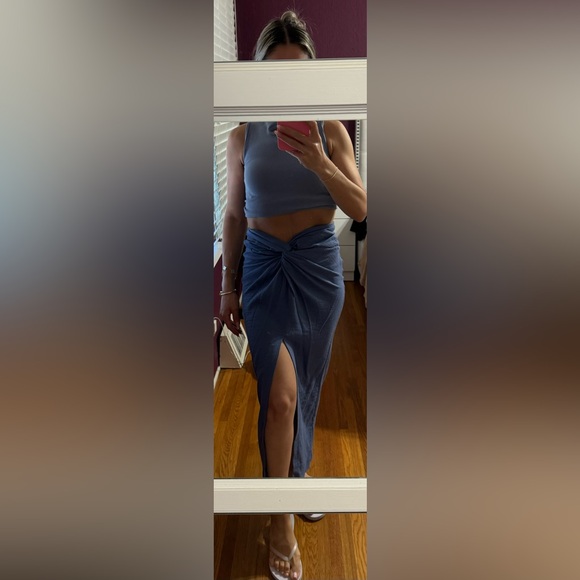 ZARA - WOMEN’S TEXTURED KNOTTED MIDI SKIRT - SIZE XS - Picture 16 of 16